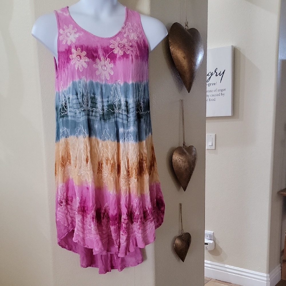 SANTE' CLASSICS Beach Pool Cruise Summer Cover Up Multi Color One Size